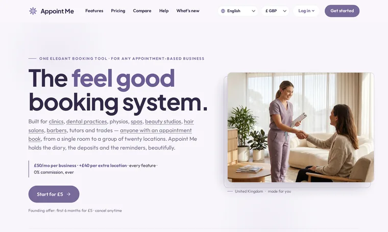 Appoint Me, appointme.com: the home page